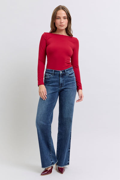 Mid Rise Wide Leg Jeans