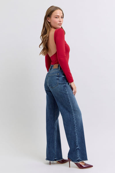 Mid Rise Wide Leg Jeans