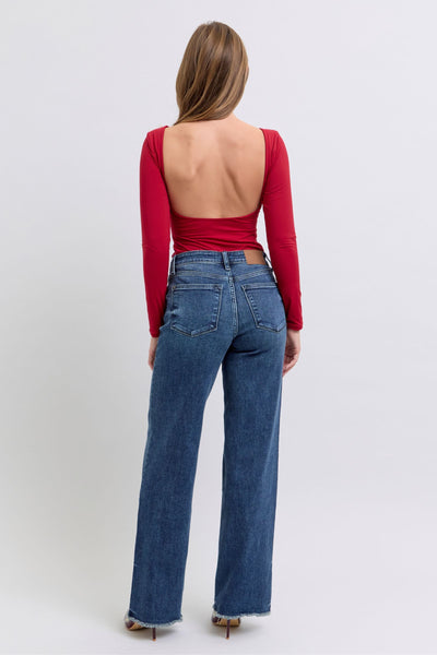 Mid Rise Wide Leg Jeans