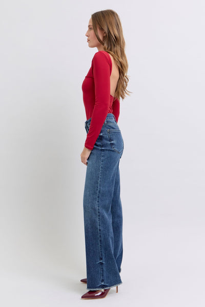 Mid Rise Wide Leg Jeans