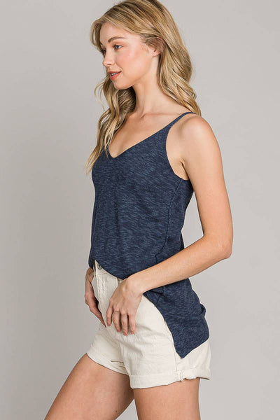 V-Neck Sweater Tank - Ink Blue