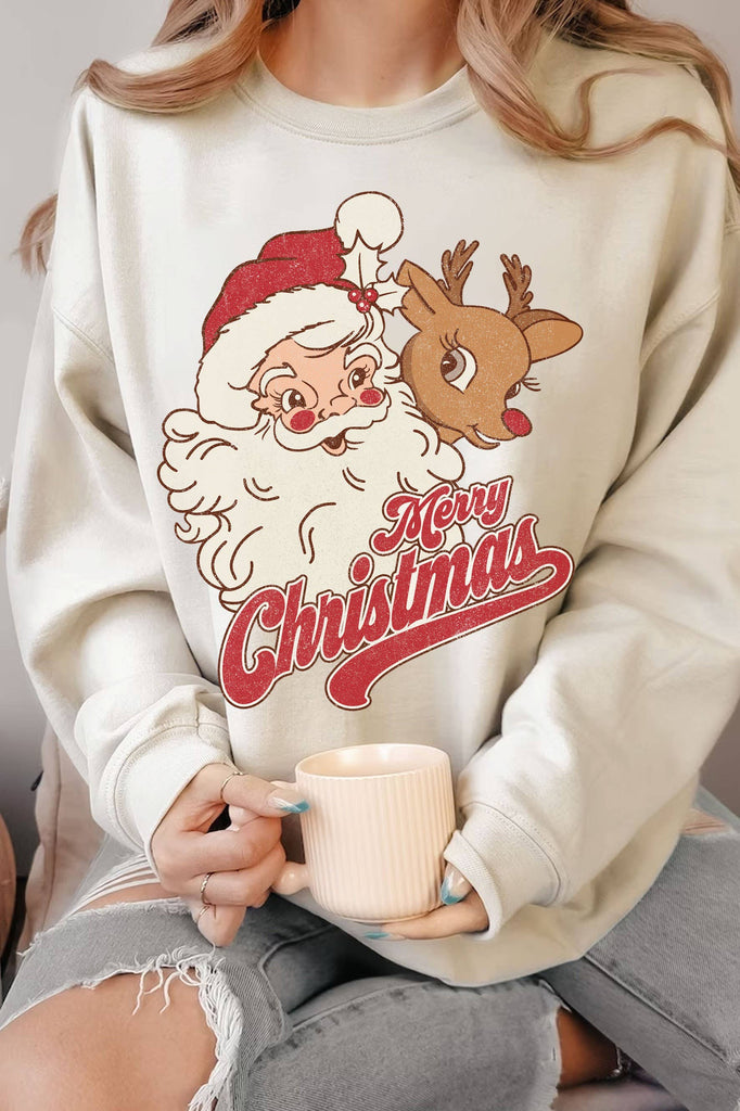 Marry Christmas Graphic Crewneck - Oat