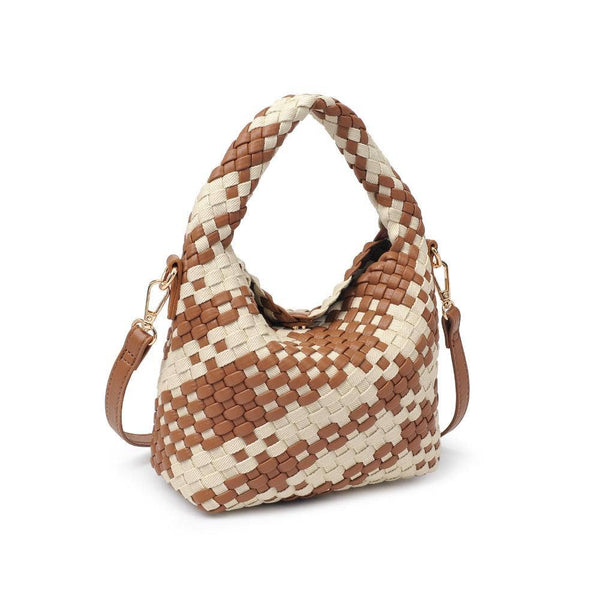 Jessamine Woven Crossbody - Cognac Ivory