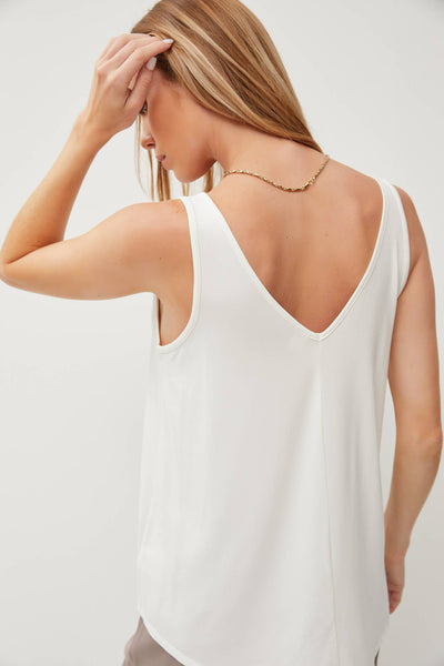 Bamboo V-Neck Tank - Off White