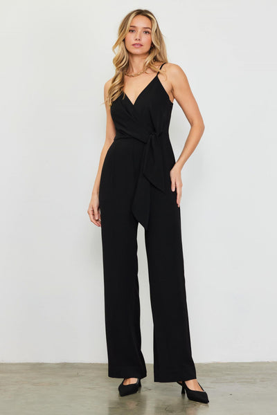 Tie Waist Jumpsuit - Black