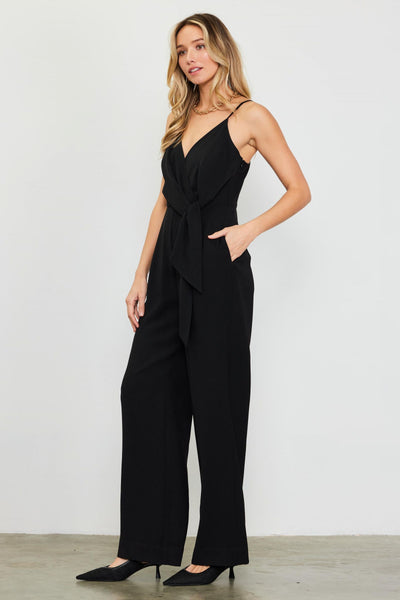 Tie Waist Jumpsuit - Black