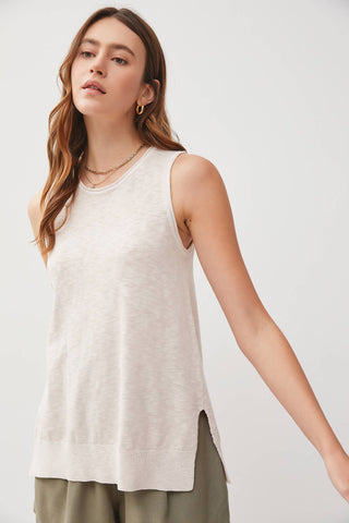 Raw Seam Knit Tank - Natural