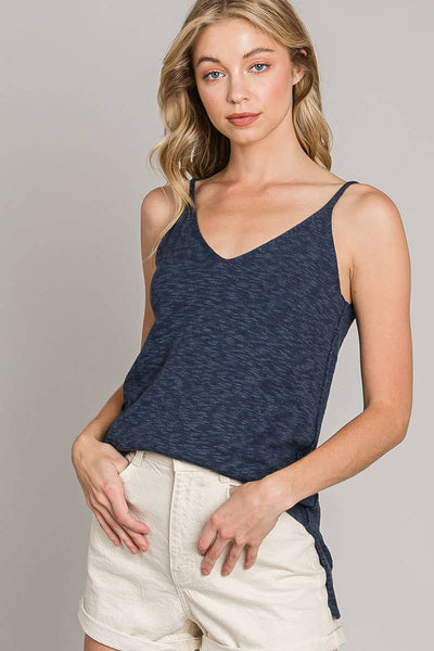 V-Neck Sweater Tank - Ink Blue