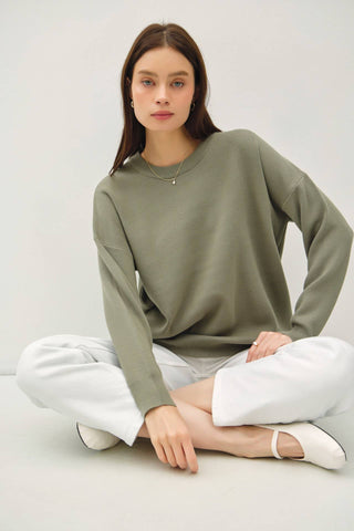 Blouson Sleeve Sweater - Olive