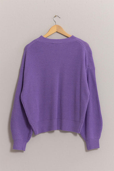 Cozy Oversized Sweater - Lavender