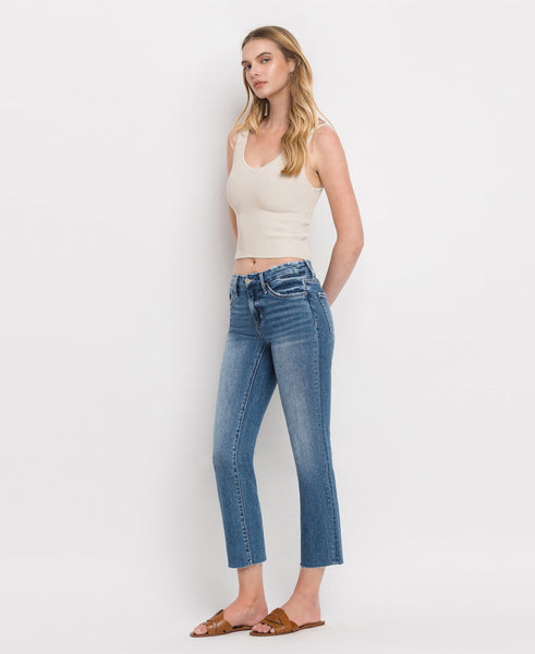 Kate Mid-Rise Crop Slim Straight Jean
