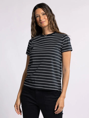 Asher Tee - Black white stripe