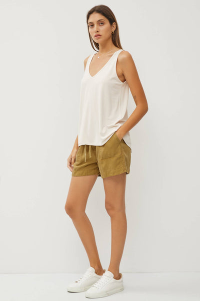 Bamboo V-Neck Tank - Off White