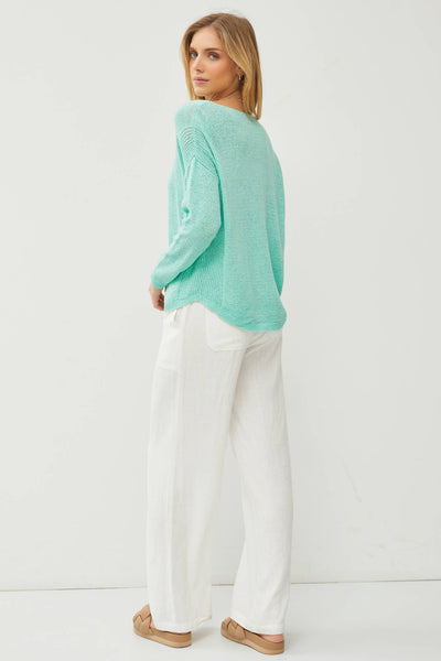 Lightweight Knit Sweater - Mint