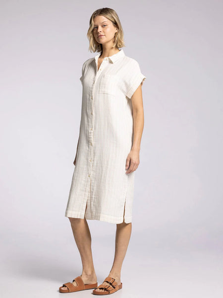 Laira Dress - Off White Camel