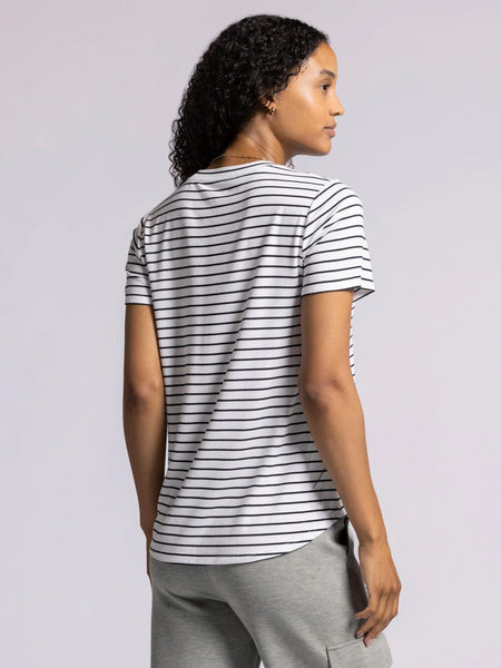 Nikkie Tee - White black stripe