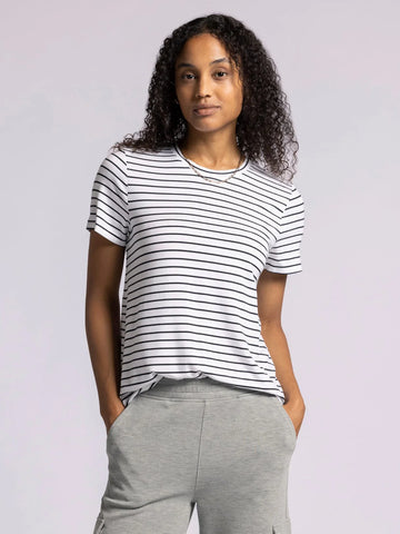 Nikkie Tee - White black stripe